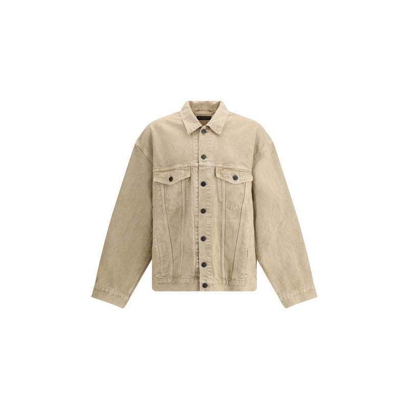 Beige Cotton Denim Jacket