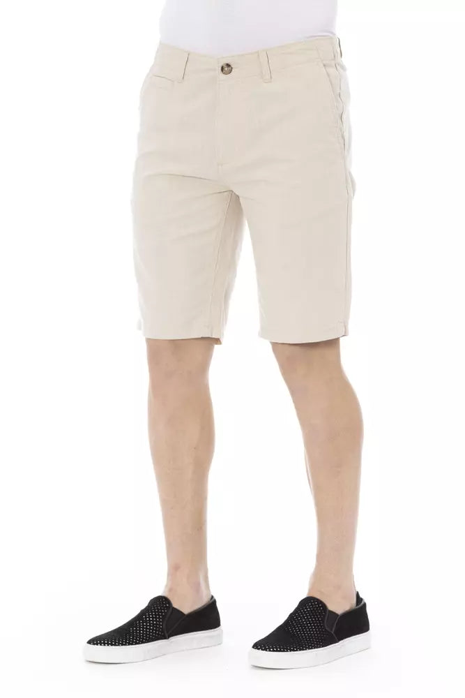 Beige Cotton Men Bermuda Short-Baldinini Trend-LabelTerrace.com