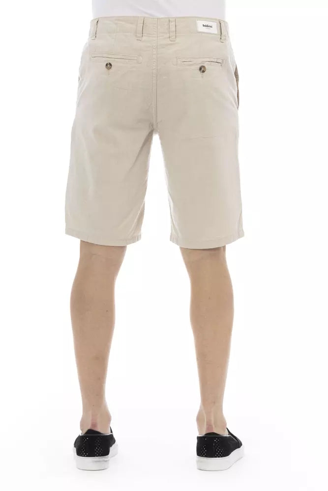 Beige Cotton Men Bermuda Short-Baldinini Trend-LabelTerrace.com