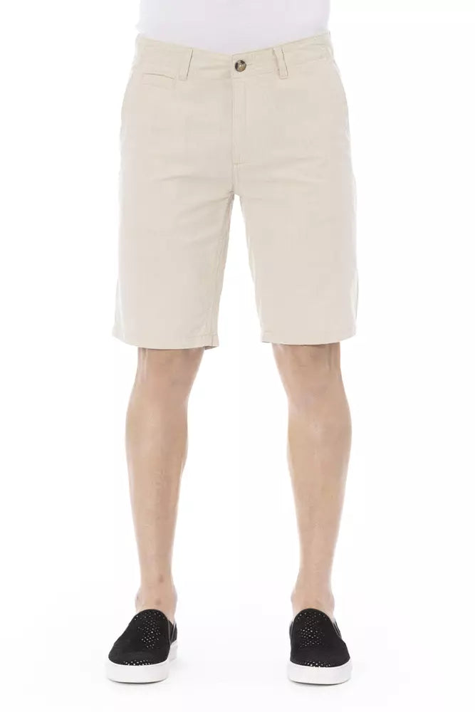Beige Cotton Men Bermuda Short-Baldinini Trend-LabelTerrace.com