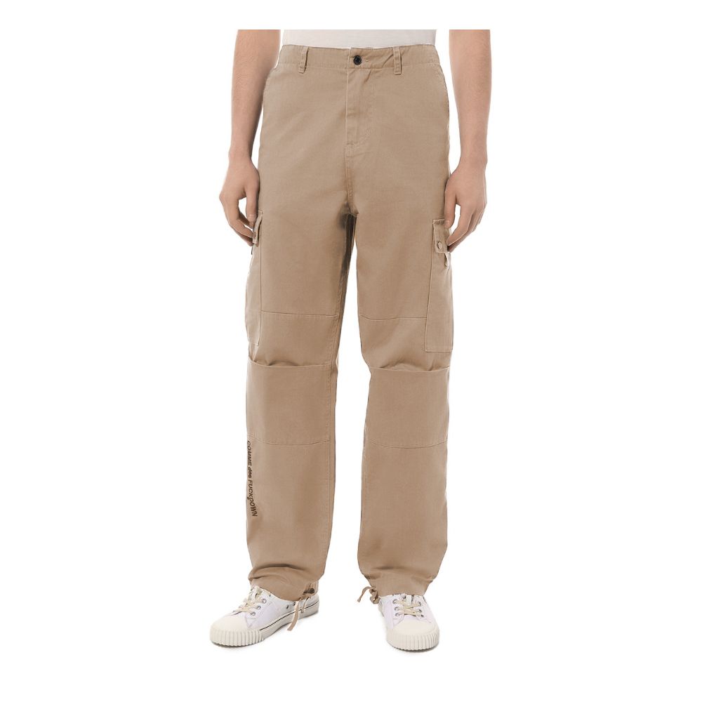 Beige Cotton Men Cargo Trouser-Comme Des Fuckdown-LabelTerrace.com
