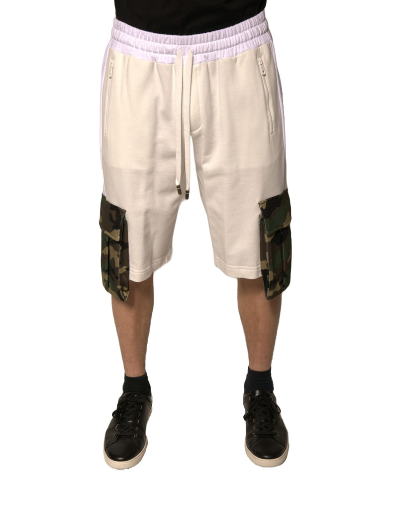 Beige Cotton Men Casual Cargo Bermuda Shorts-Dolce & Gabbana-LabelTerrace.com