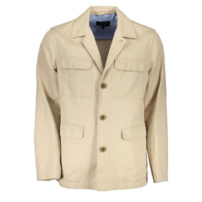Beige Cotton Men Jacket-Gant-LabelTerrace.com