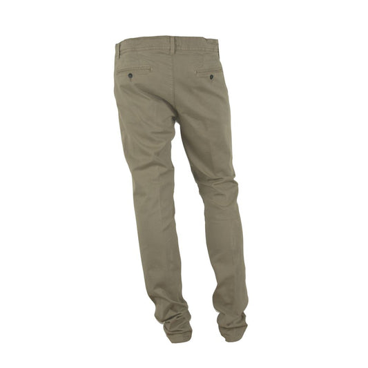 Beige Cotton Men Pant-Made in Italy-LabelTerrace.com
