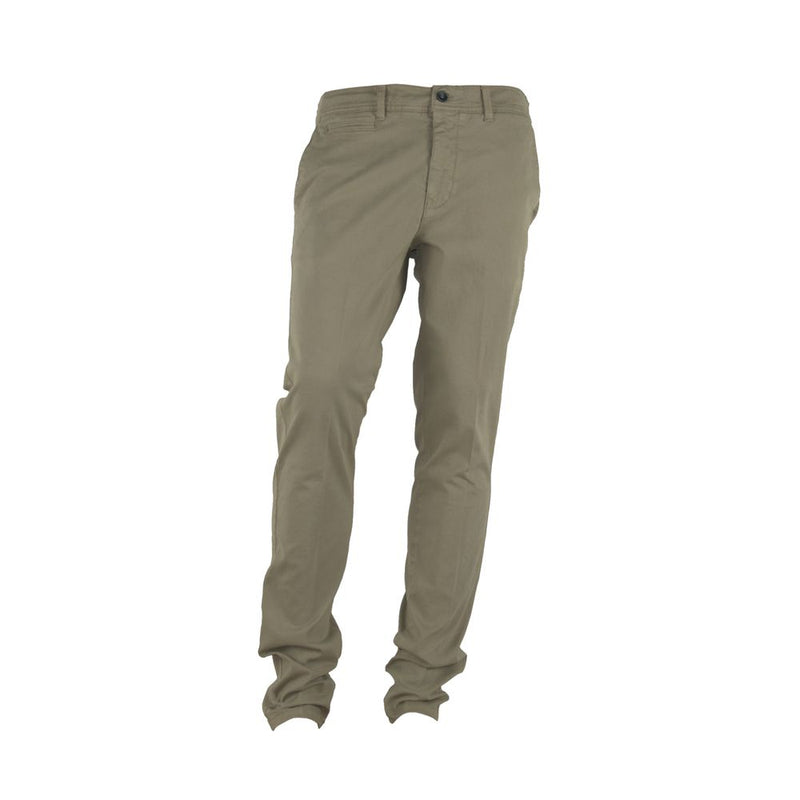 Beige Cotton Men Pant-Made in Italy-LabelTerrace.com