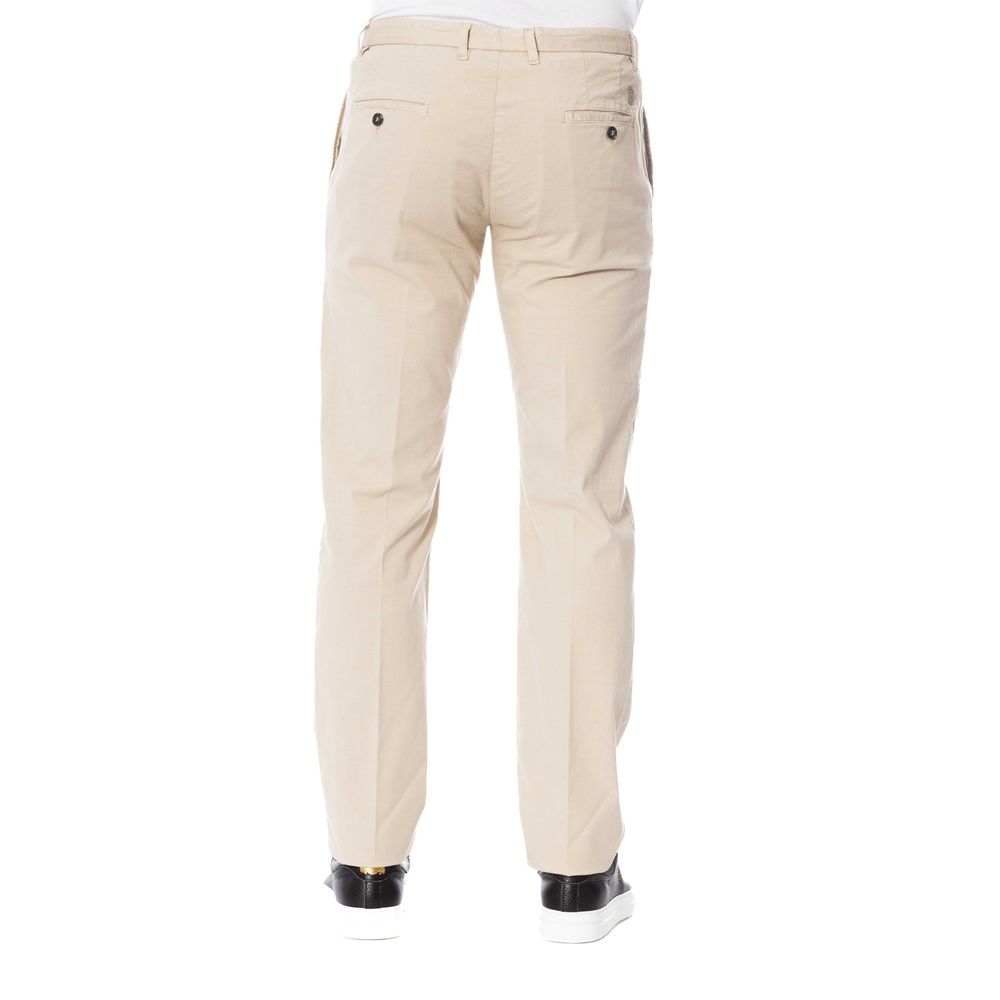 Beige Cotton Men Pants