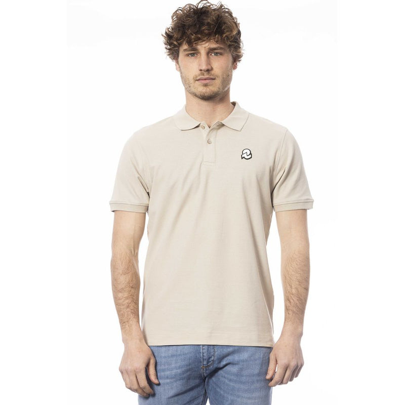 Beige Cotton Men Polo Shirt-Invicta-LabelTerrace.com