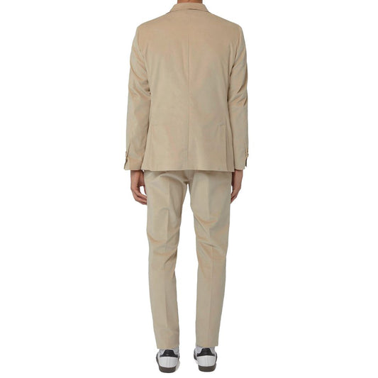 Beige Cotton Men Suit-AT.P.CO-LabelTerrace.com