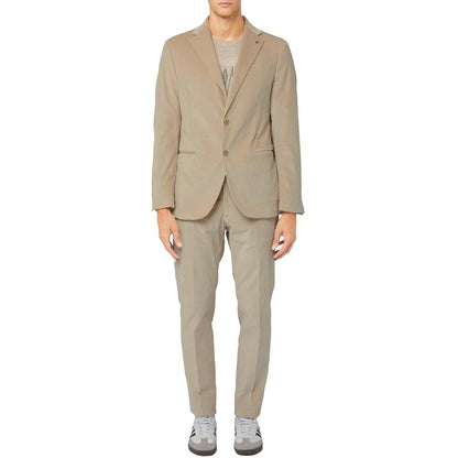 Beige Cotton Men Suit-AT.P.CO-LabelTerrace.com