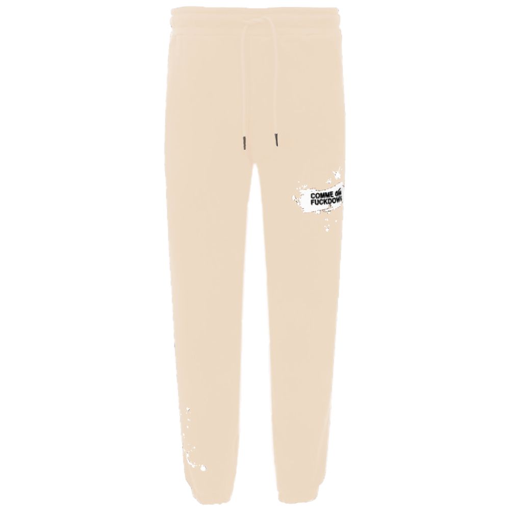 Beige Cotton Men Sweatpant-Comme Des Fuckdown-LabelTerrace.com