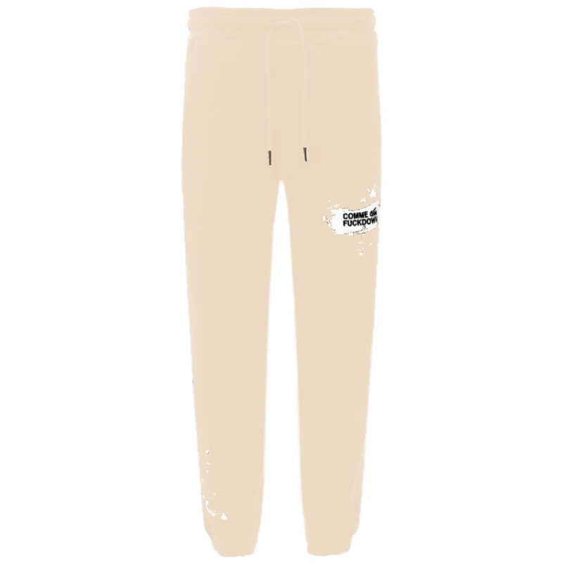 Beige Cotton Men Sweatpant-Comme Des Fuckdown-LabelTerrace.com