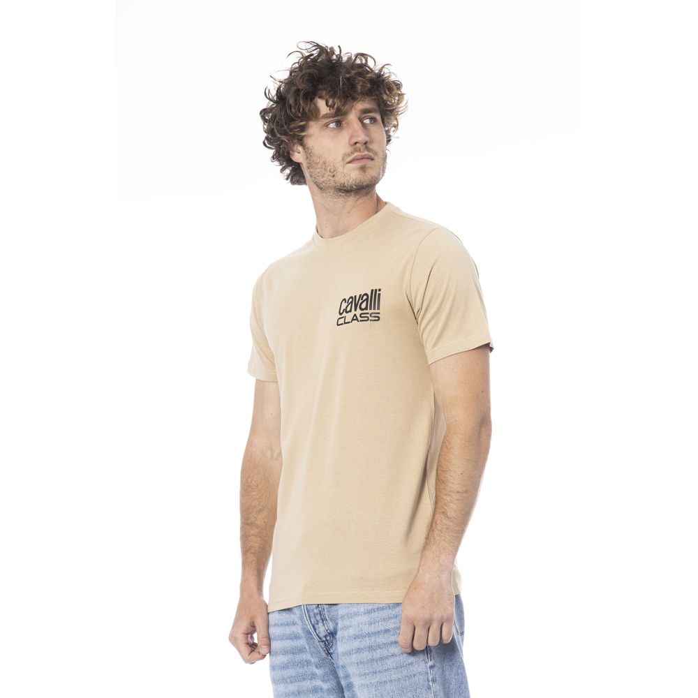 Beige Cotton Men T-Shirt-Cavalli Class-LabelTerrace.com