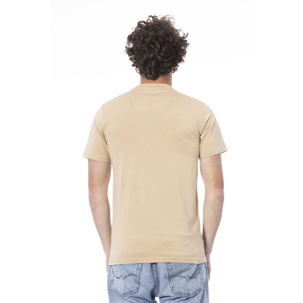 Beige Cotton Men T-Shirt-Cavalli Class-LabelTerrace.com