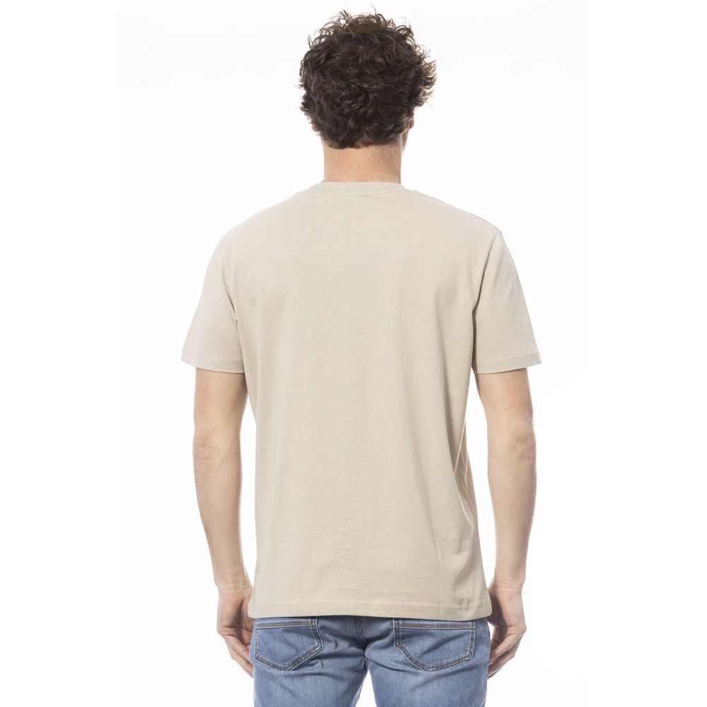 Beige Cotton Men T-Shirt-Invicta-LabelTerrace.com