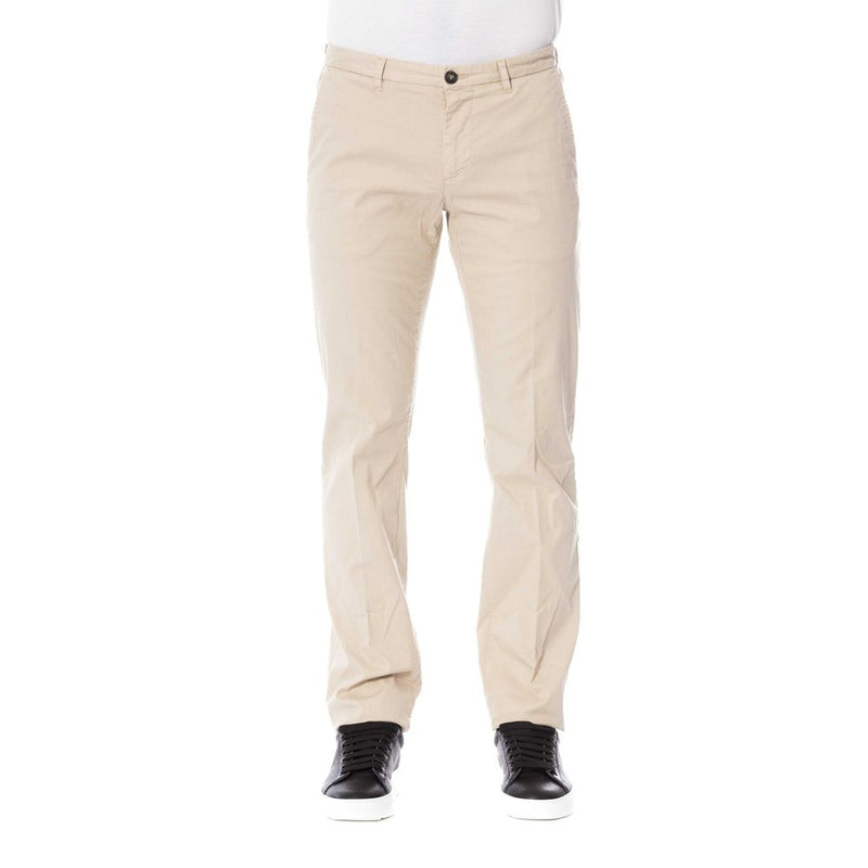 Beige Cotton Men Trouser-Trussardi-LabelTerrace.com