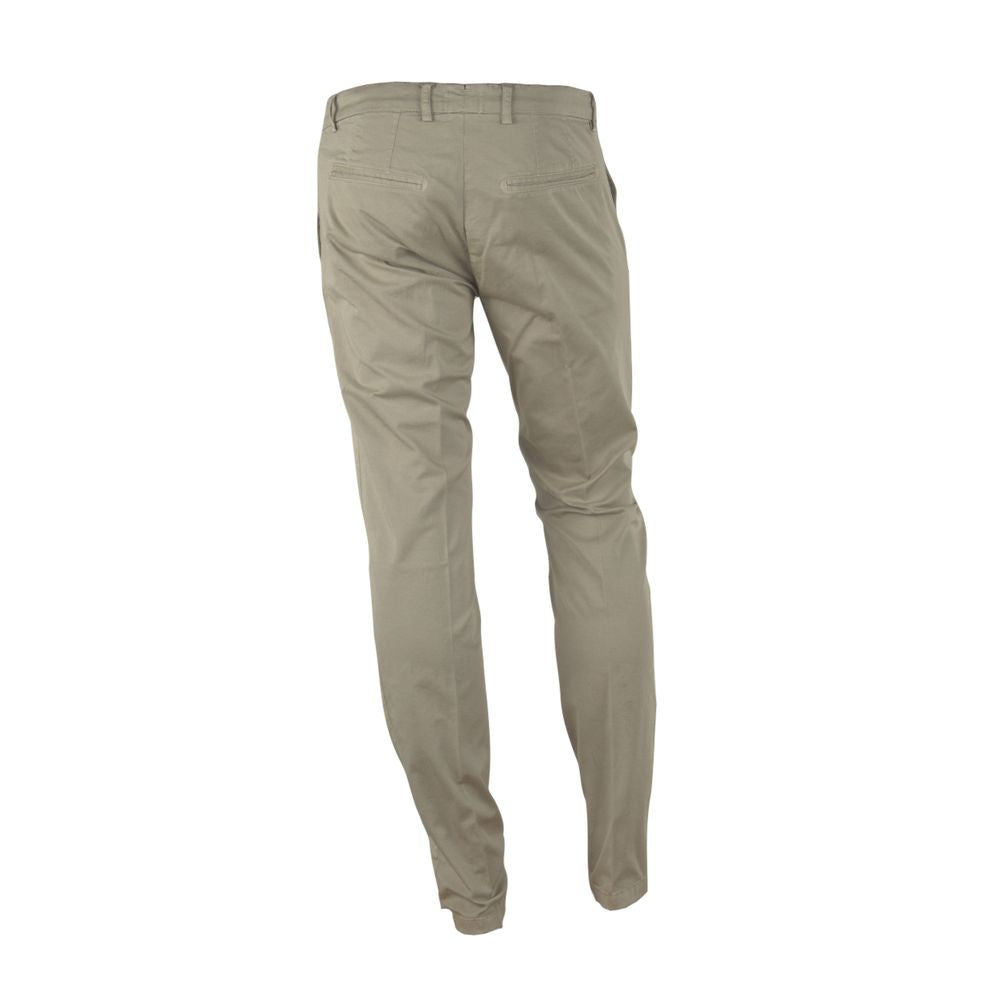 Beige Cotton Men's Trouser-Made in Italy-LabelTerrace.com