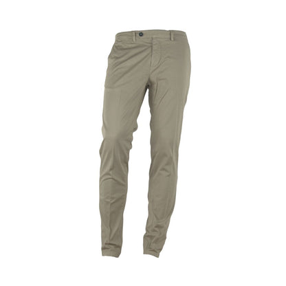 Beige Cotton Men's Trouser-Made in Italy-LabelTerrace.com