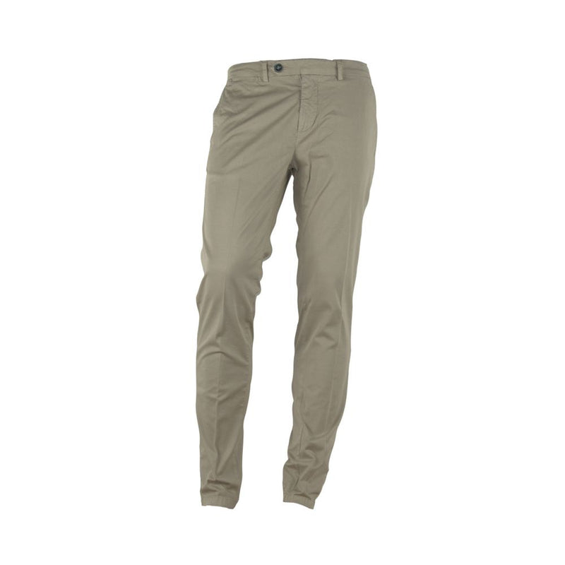 Beige Cotton Men's Trouser-Made in Italy-LabelTerrace.com