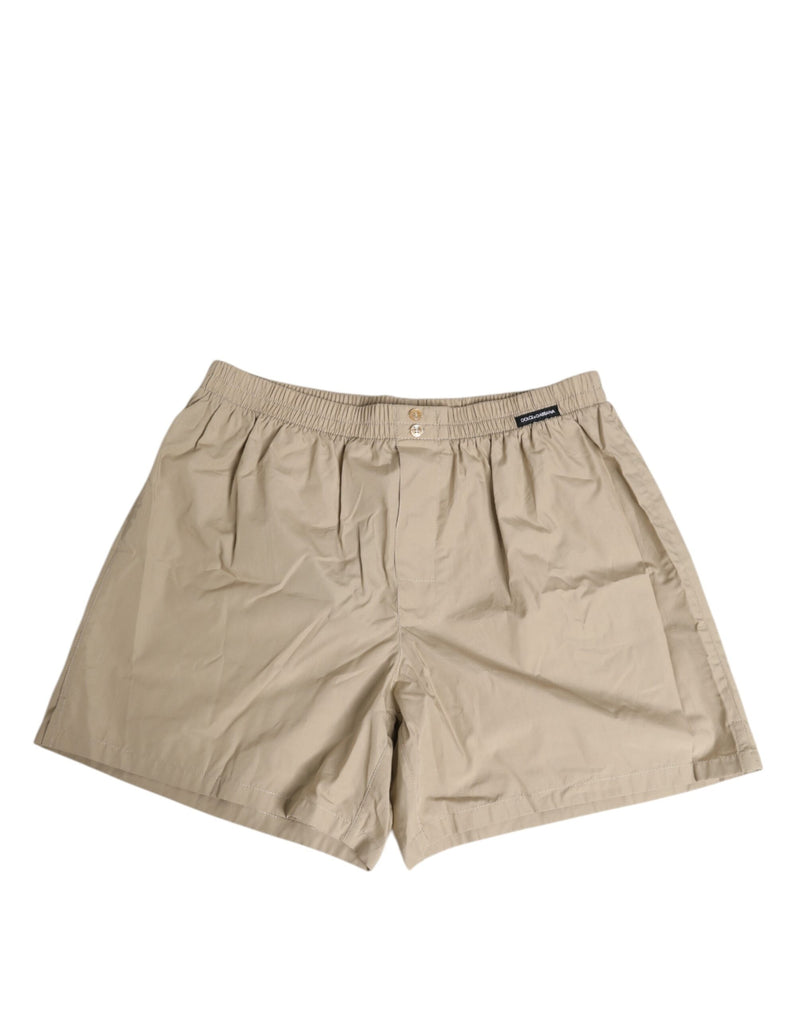 Beige Cotton Regular Boxer Shorts Underwear-Dolce & Gabbana-LabelTerrace.com
