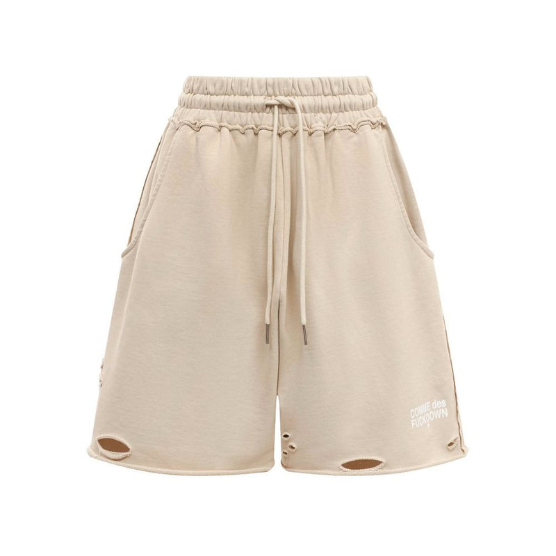 Beige Cotton Short-Comme Des Fuckdown-LabelTerrace.com