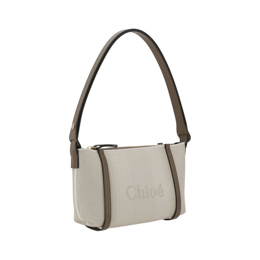 Beige Cotton Shoulder Bag