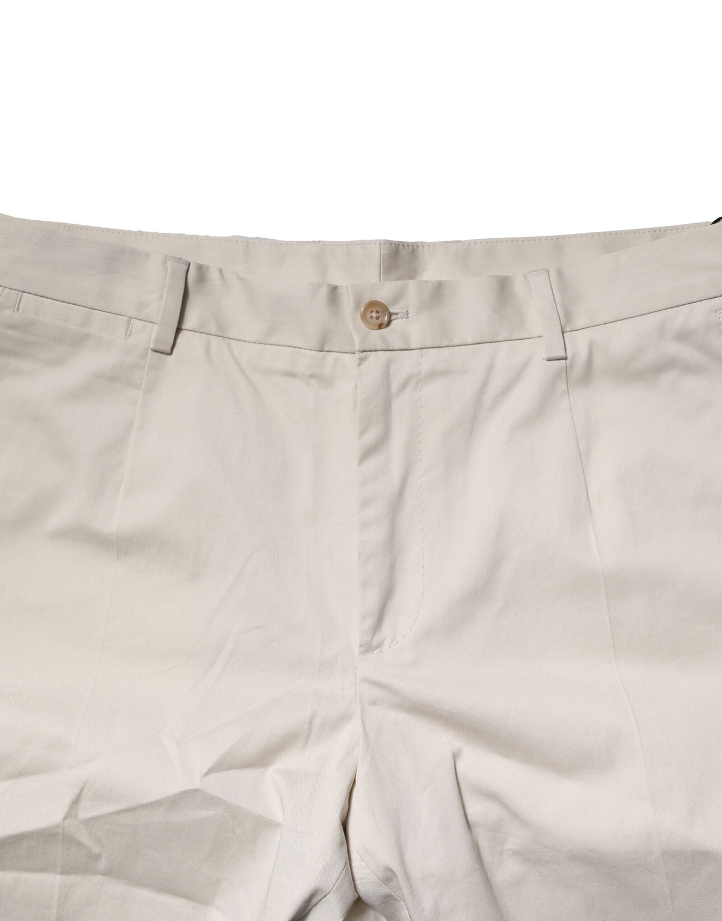 Beige Cotton Stretch Mid Waist Bermuda Shorts-Dolce & Gabbana-LabelTerrace.com