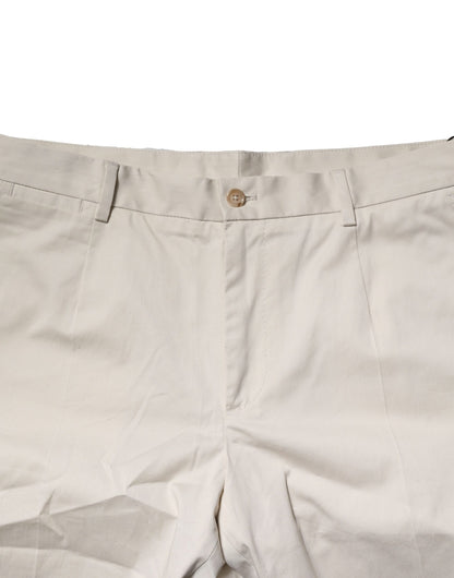 Beige Cotton Stretch Mid Waist Bermuda Shorts-Dolce & Gabbana-LabelTerrace.com