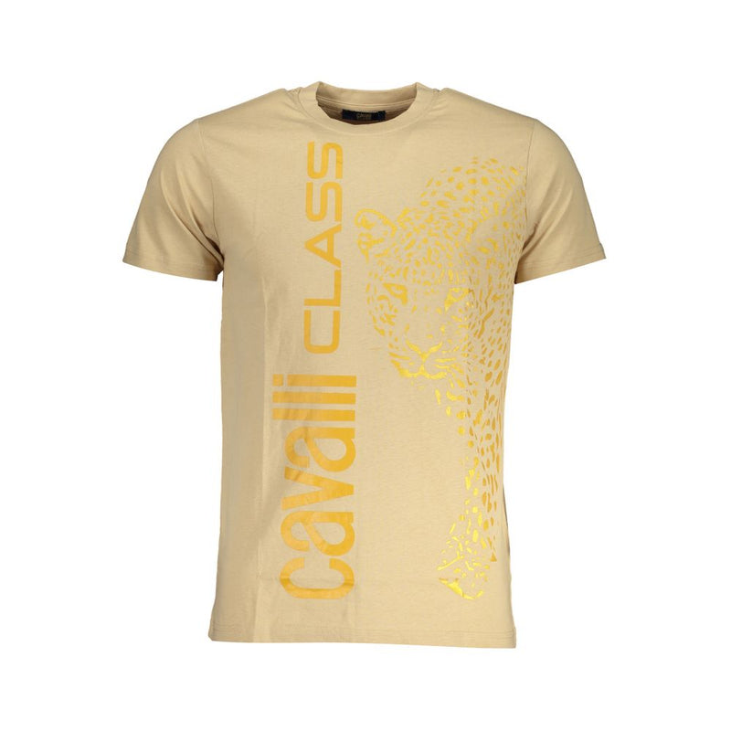 Beige Cotton T-Shirt-Cavalli Class-LabelTerrace.com