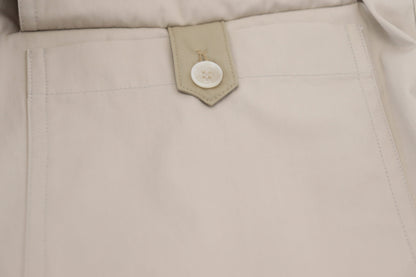 Beige Cotton Women Cargo Pants