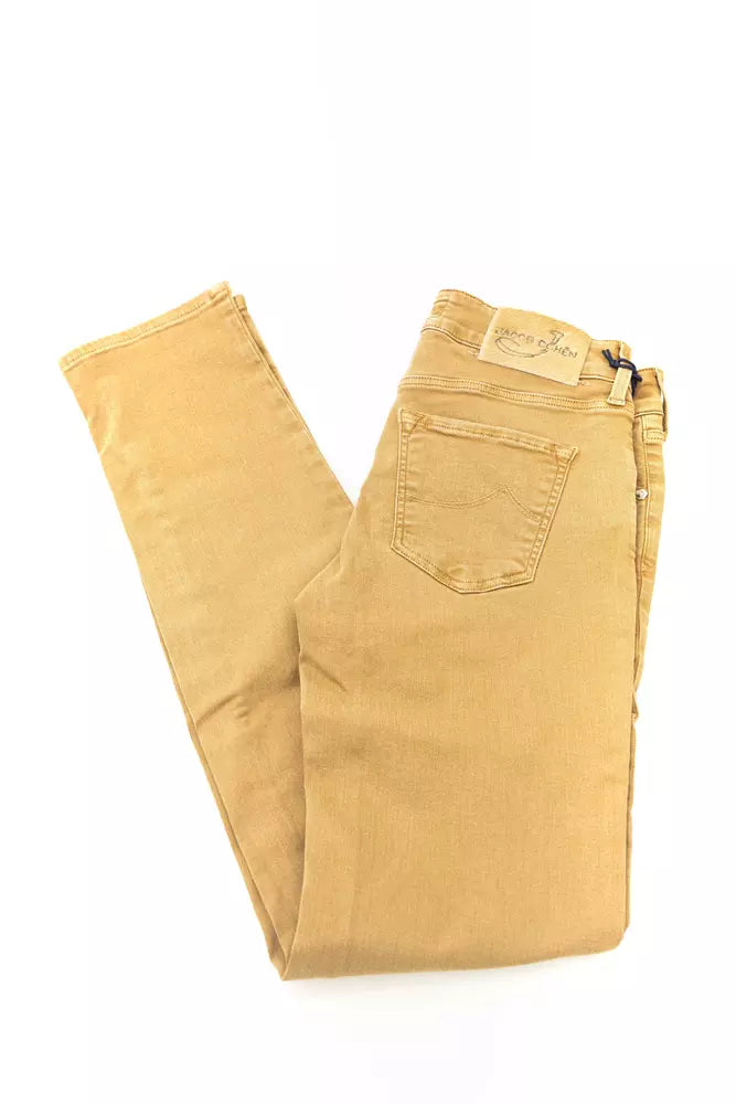 Beige Cotton Women Jeans-Jacob Cohen-LabelTerrace.com