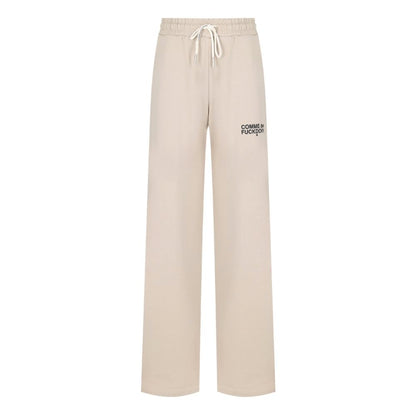 Beige Cotton Women Palazzo Pants-Comme Des Fuckdown-LabelTerrace.com