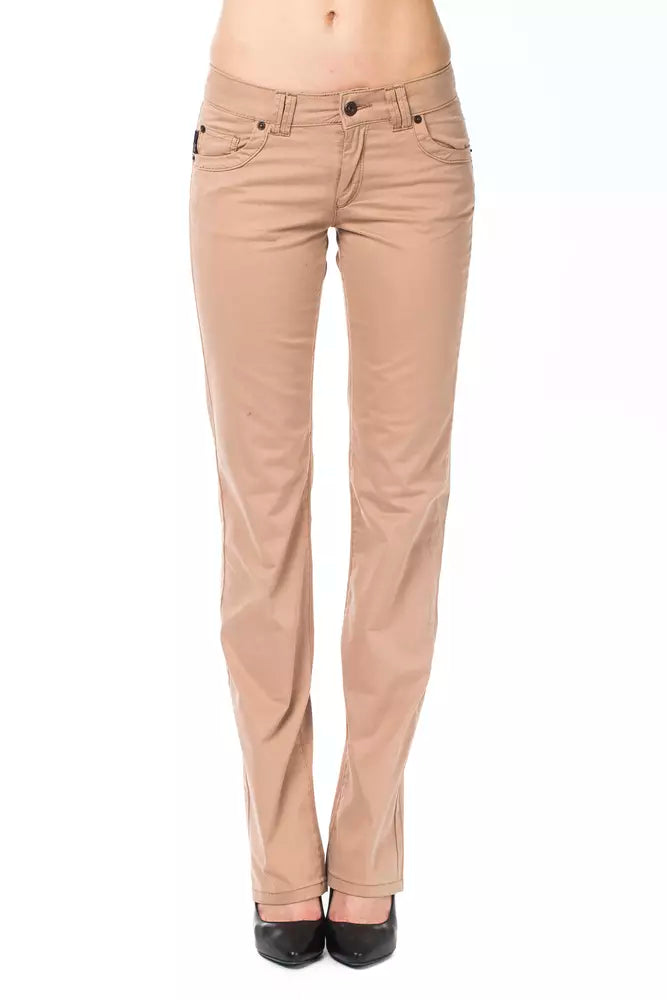 Beige Cotton Women Pant-Ungaro Fever-LabelTerrace.com
