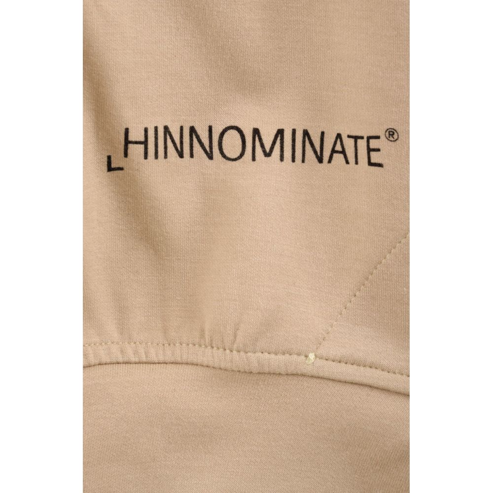 Beige Cotton Women Sleeveless Hoodie-Hinnominate-LabelTerrace.com