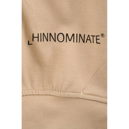 Beige Cotton Women Sleeveless Hoodie-Hinnominate-LabelTerrace.com