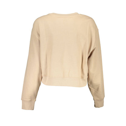Beige Cotton Women Sweater-Guess Jeans-LabelTerrace.com