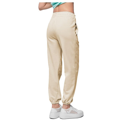 Beige Cotton Women Sweatpant-Hinnominate-LabelTerrace.com