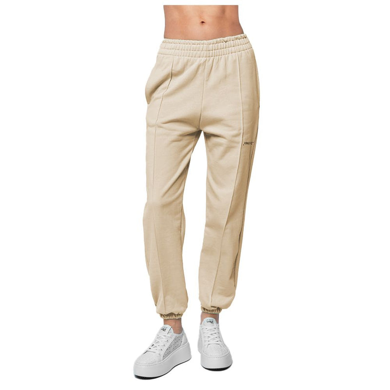 Beige Cotton Women Sweatpant-Hinnominate-LabelTerrace.com
