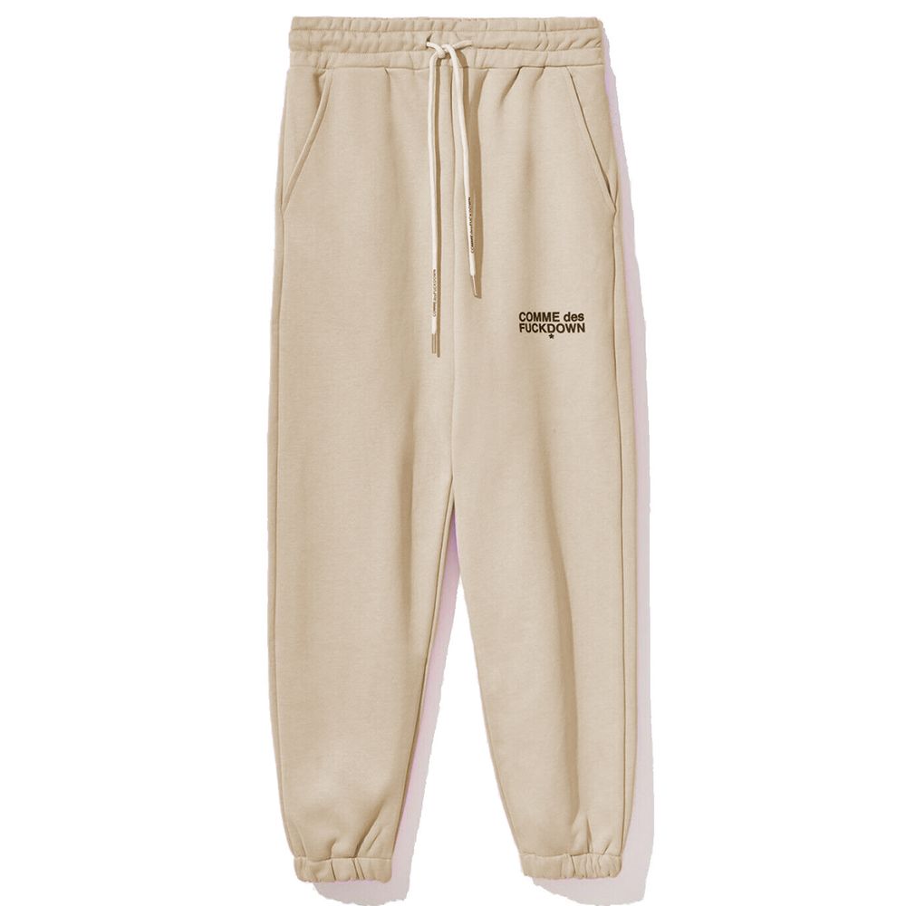 Beige Cotton Women Sweatpant-Comme Des Fuckdown-LabelTerrace.com
