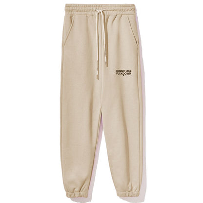 Beige Cotton Women Sweatpant-Comme Des Fuckdown-LabelTerrace.com