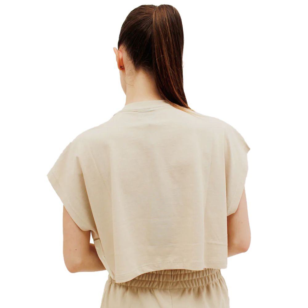 Beige Cotton Women T-Shirt-Comme Des Fuckdown-LabelTerrace.com