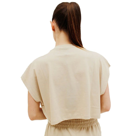 Beige Cotton Women T-Shirt-Comme Des Fuckdown-LabelTerrace.com