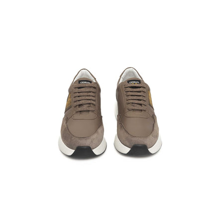 Beige Cowhide Women Sneaker-Cerruti 1881-LabelTerrace.com