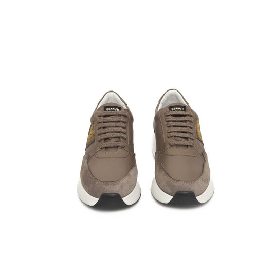 Beige Cowhide Women Sneaker-Cerruti 1881-LabelTerrace.com