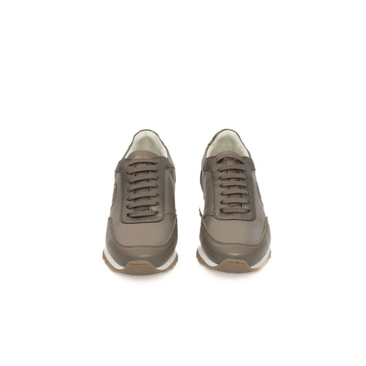 Beige Cowhide Women Sneaker-Cerruti 1881-LabelTerrace.com