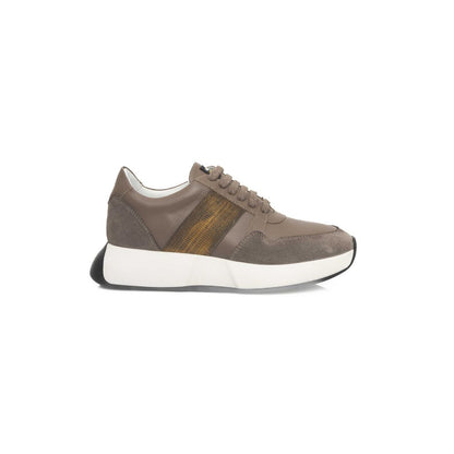 Beige Cowhide Women Sneaker-Cerruti 1881-LabelTerrace.com