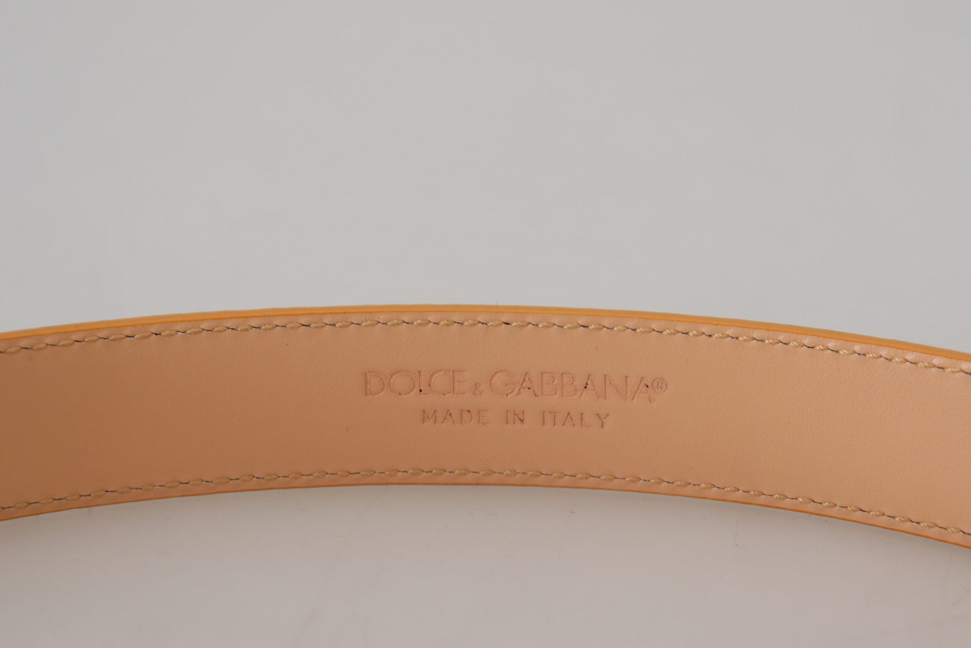 Beige Exotic Leather Gold Metal Buckle Belt-Dolce & Gabbana-LabelTerrace.com