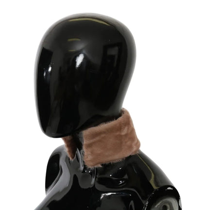 Beige Fur Neck Collar Lambskin Scarf-Dolce & Gabbana-LabelTerrace.com