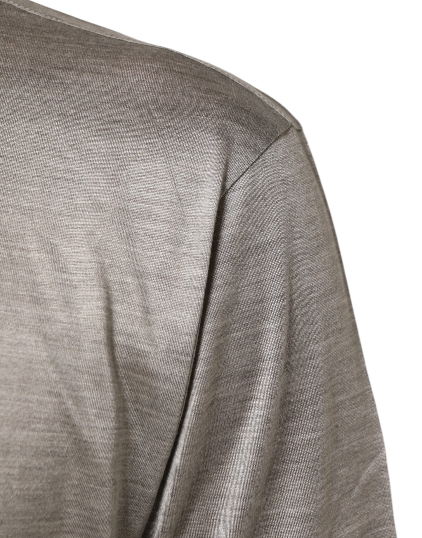 تي شيرت قطني بأكمام قصيرة باللون البيج والبندق