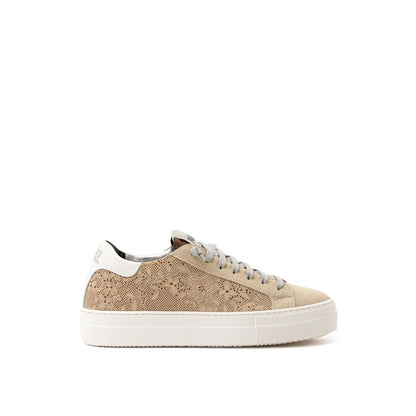 Beige Leather Sneaker-P448-LabelTerrace.com