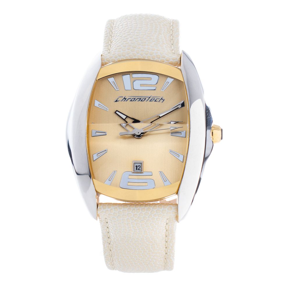 Beige Leather Watch-Chronotech-LabelTerrace.com